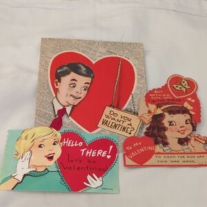 Vintage Valentines Set Of 3